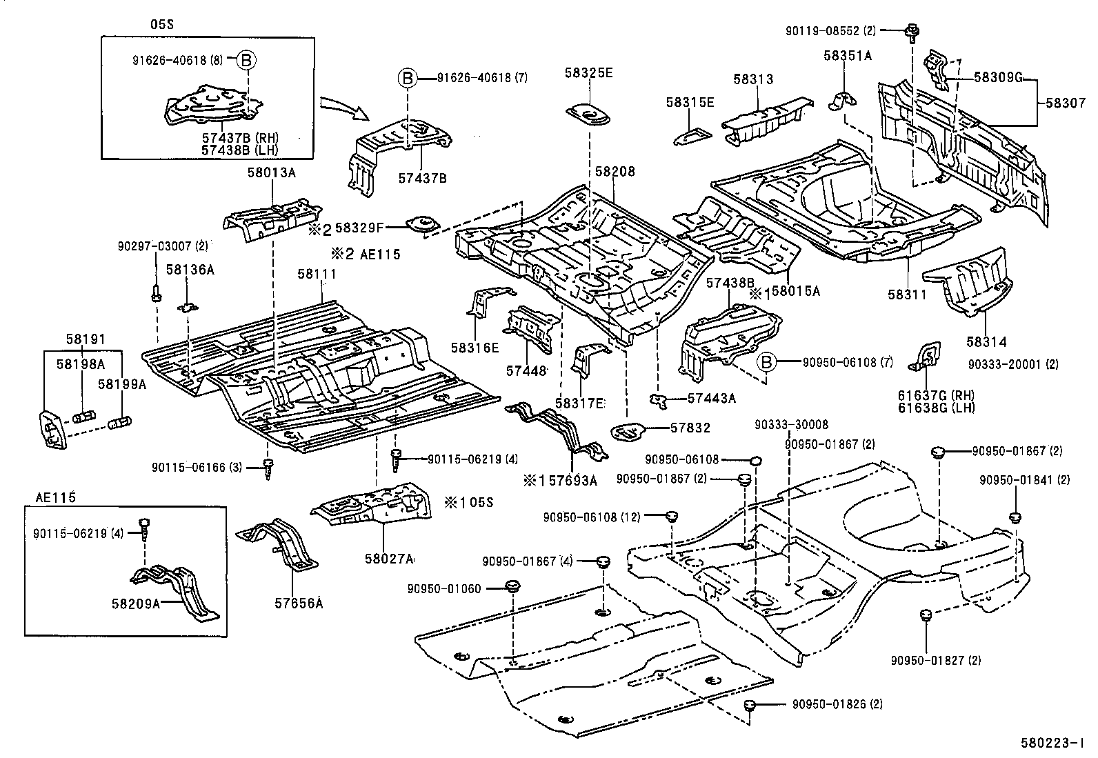 58211-13210 PAN, CENTER FLOOR product image