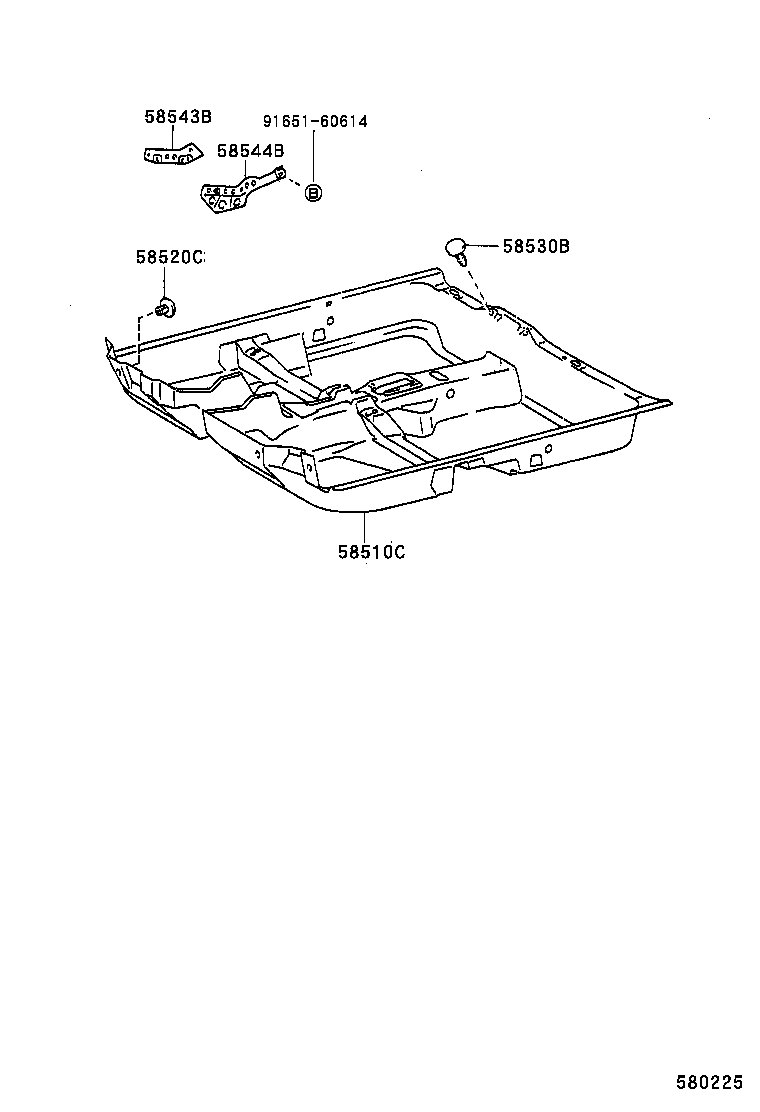 58544-02011 BRACKET, FLOOR CARPET, LH product image