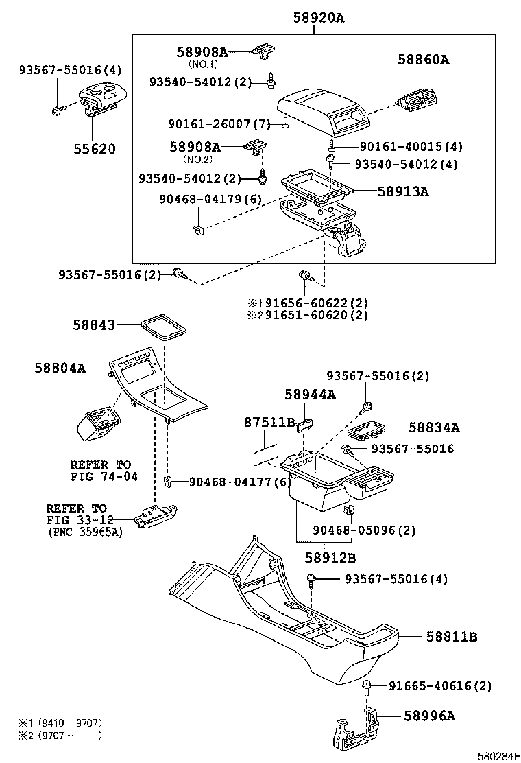 58804-50220 PANEL SUB-ASSY, CONSOLE, UPPER product image