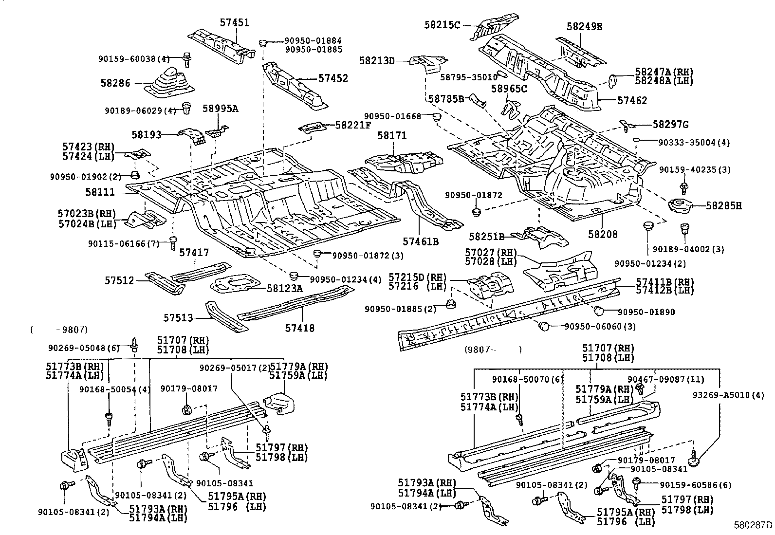 Toyota 51798-35070 BRACKET, SIDE STEP, NO.3 LH