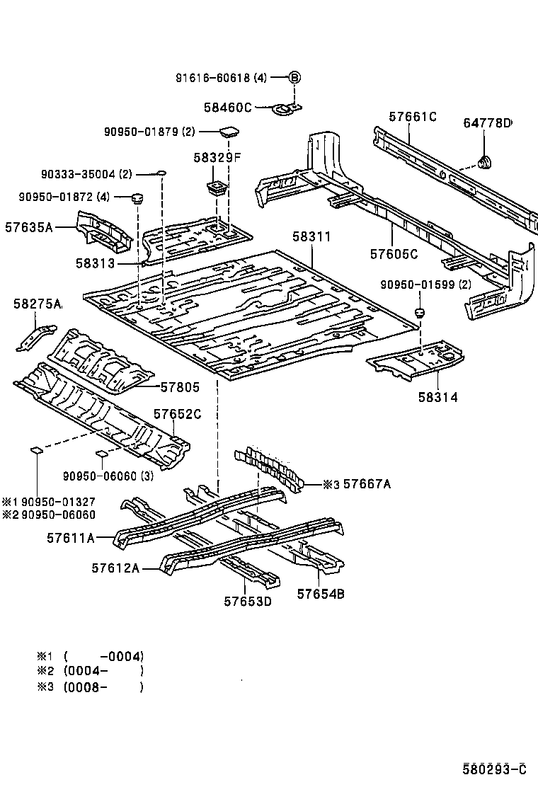 57605-35100 MEMBER SUB-ASSY, REAR FLOOR CROSS product image