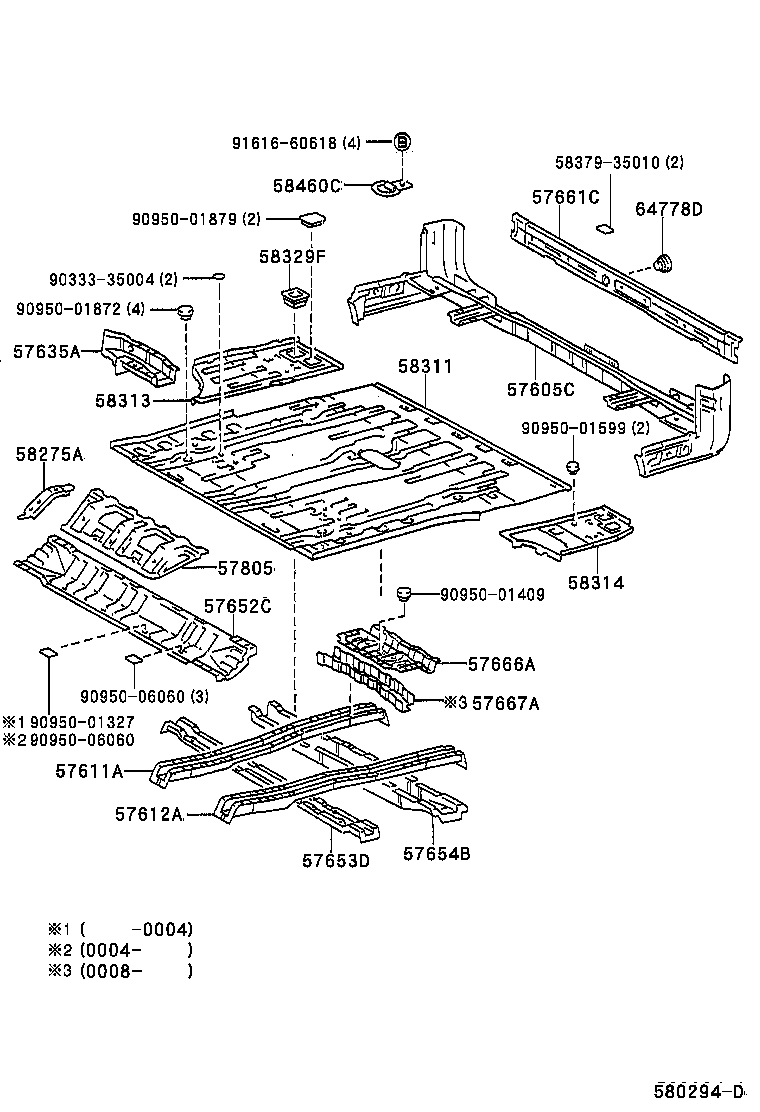 57654-35040 MEMBER, REAR FLOOR CROSS, NO.3 product image