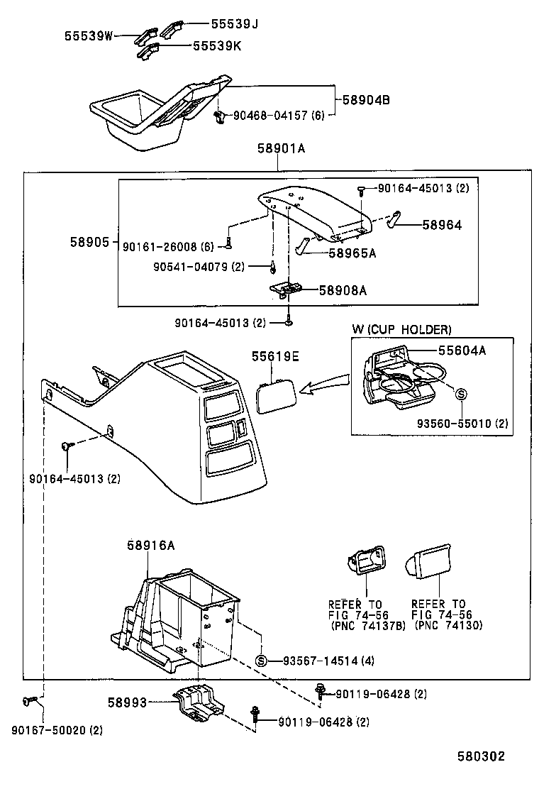 58804-35210 PANEL SUB-ASSY, CONSOLE, UPPER product image