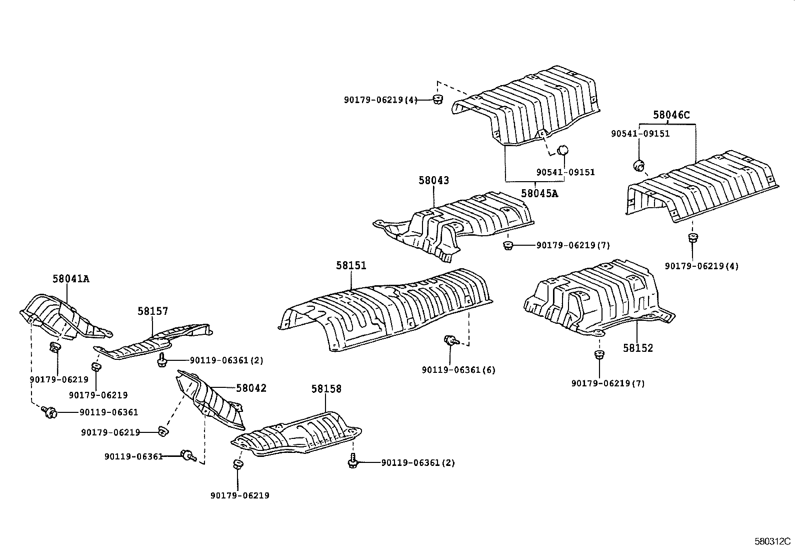 58041-40020 INSULATOR SUB-ASSY, FRONT FLOOR HEAT, NO.1 product image