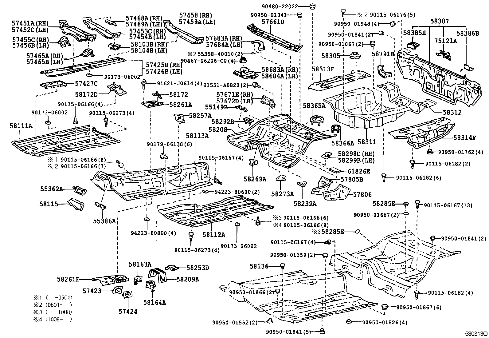 58111-40903 PAN, FRONT FLOOR, RH product image