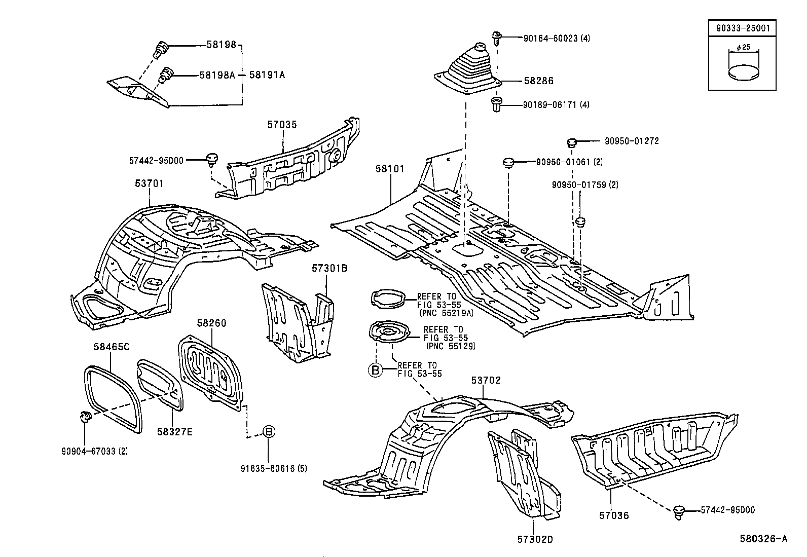 58099-26261 PAN SUB-ASSY, FRONT FLOOR product image