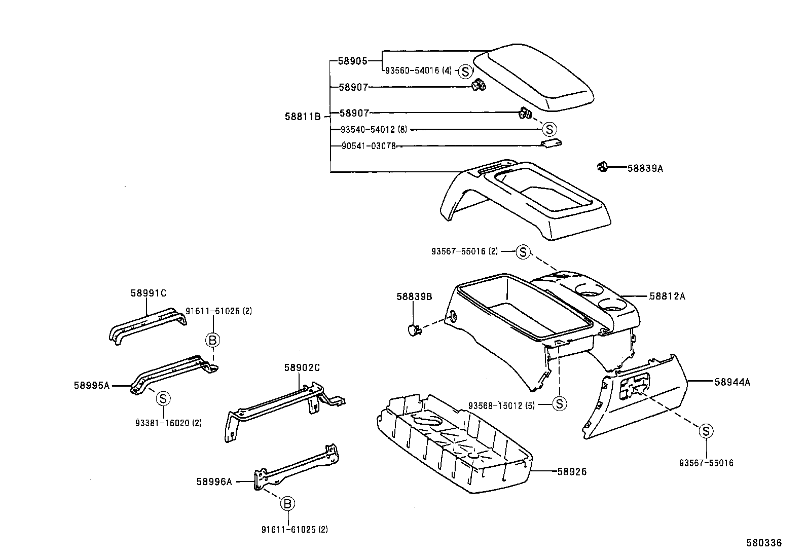 55604-26070 HOLDER SUB-ASSY, CONSOLE BOX CUP product image
