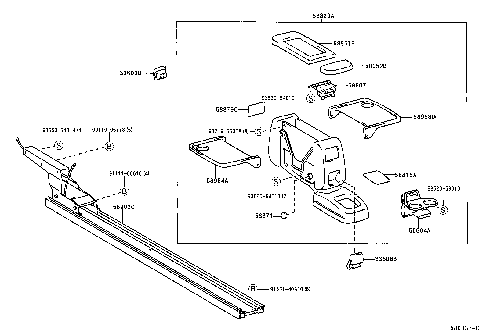 55604-26070 HOLDER SUB-ASSY, CONSOLE BOX CUP product image