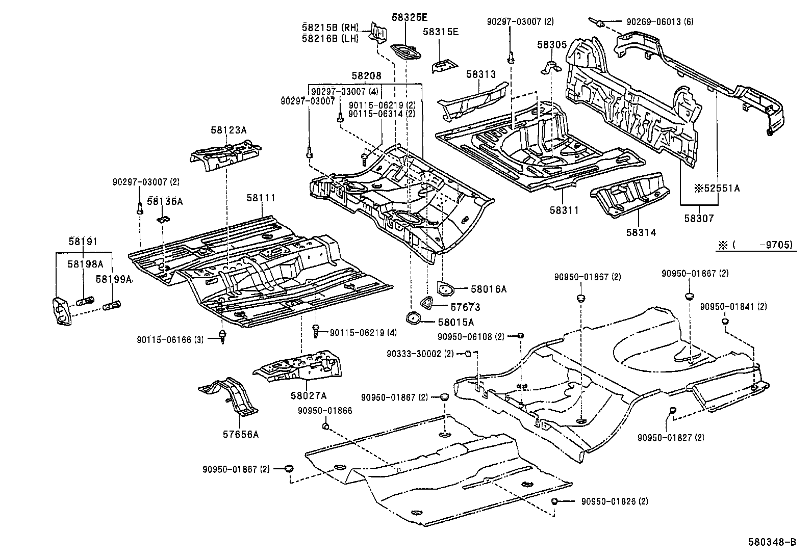 58211-12912 PAN, CENTER FLOOR product image