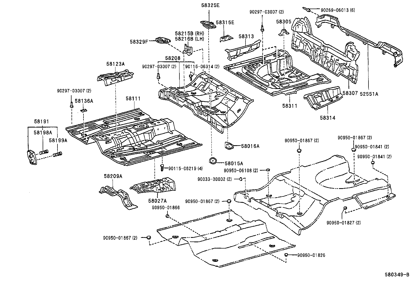 58211-12912 PAN, CENTER FLOOR product image