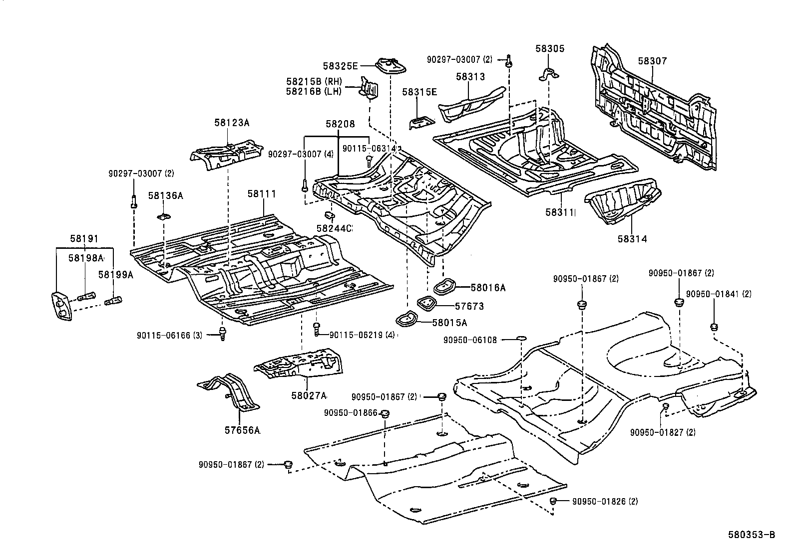 58307-1A400 PANEL SUB-ASSY, BODY LOWER BACK product image