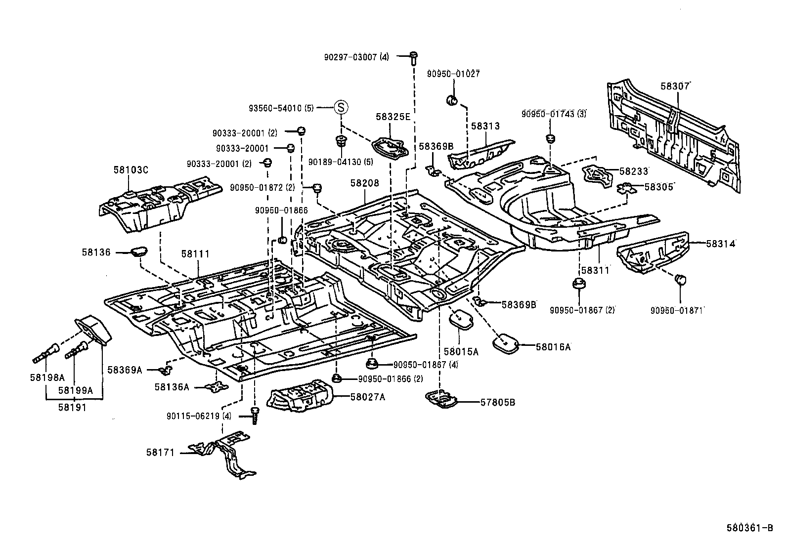 58307-2B240 PANEL SUB-ASSY, BODY LOWER BACK product image
