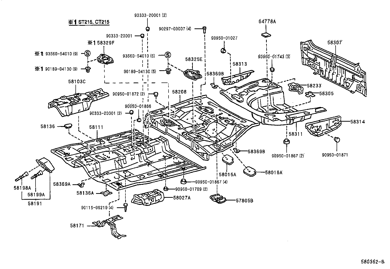 58107-20130 REINFORCEMENT, PARKING BRAKE BASE product image