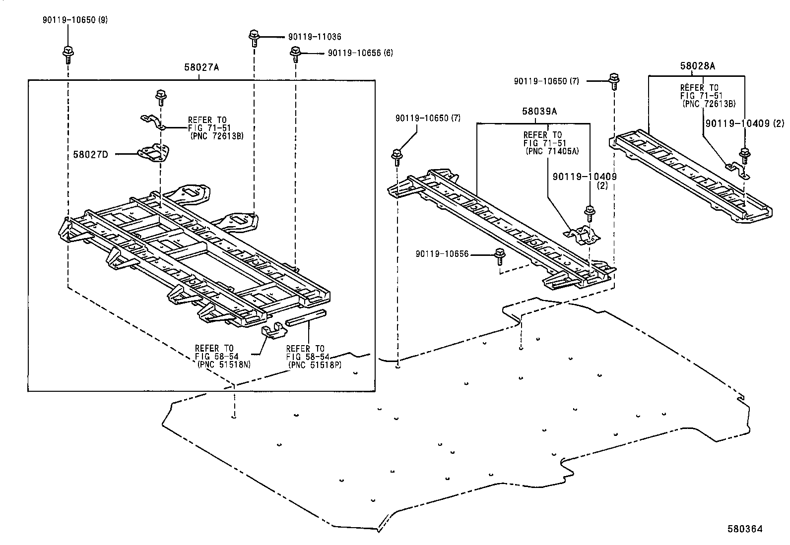 57068-26110 MEMBER SUB-ASSY, REAR FLOOR REAR CROSS, INNER product image