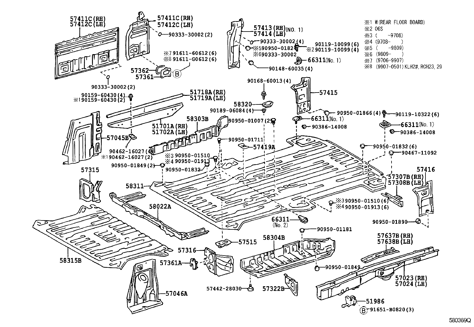 57068-26070 MEMBER SUB-ASSY, REAR FLOOR REAR CROSS, INNER product image