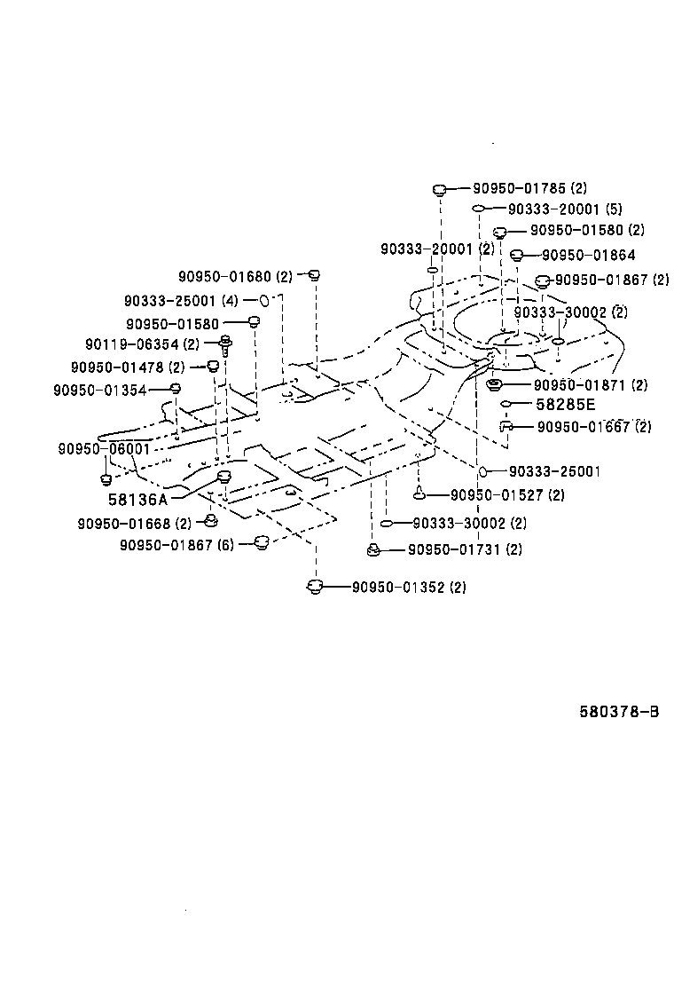 58119-30020 COVER, FRONT FLOOR SIDE, FRONT product image