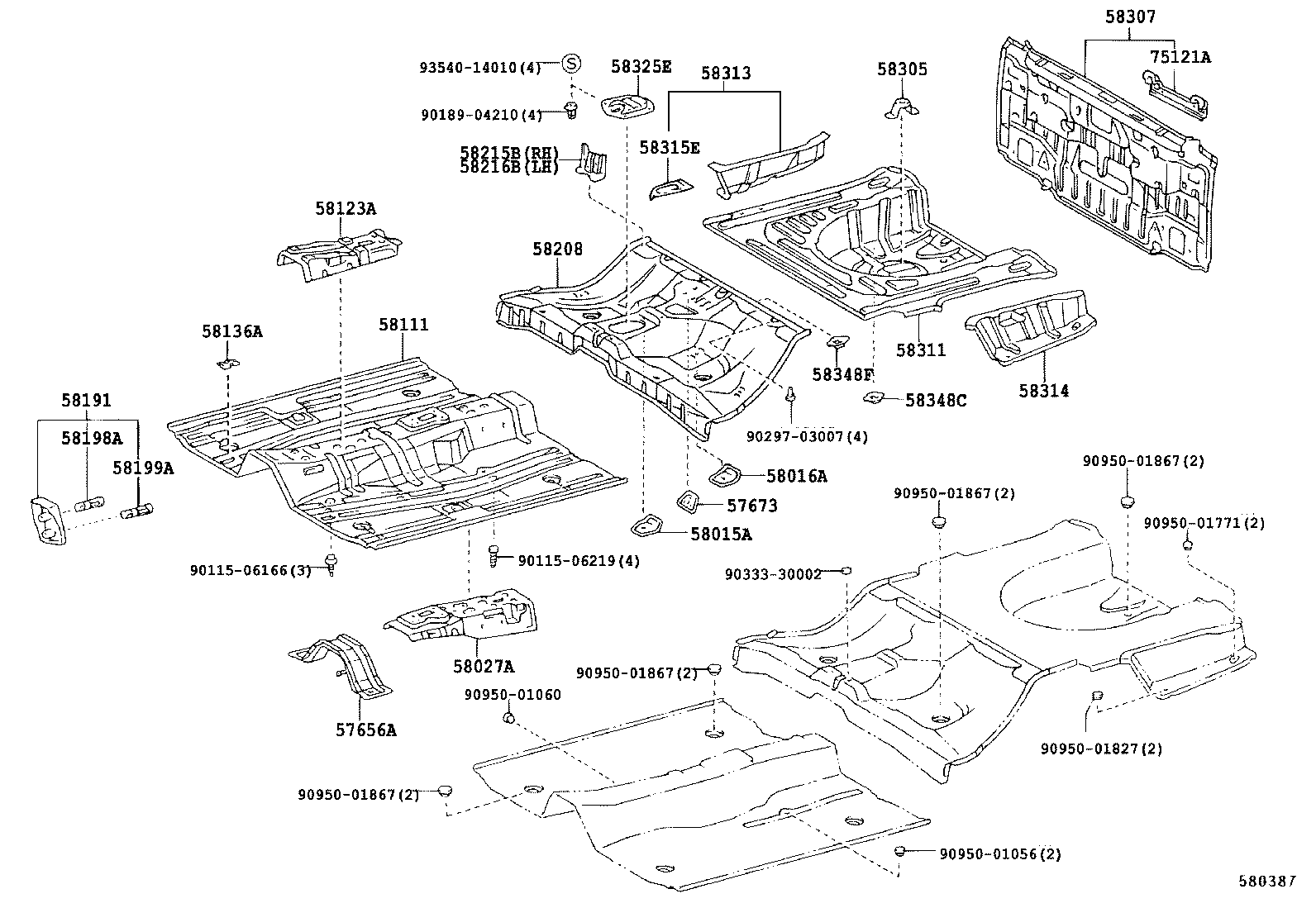 58211-12903 PAN, CENTER FLOOR product image