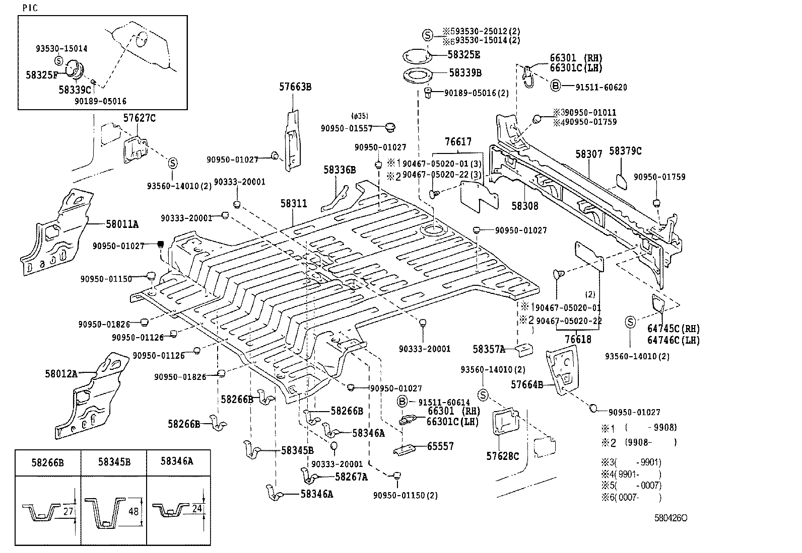 57627-60040 COVER, REAR FLOOR SIDE MEMBER, RH product image