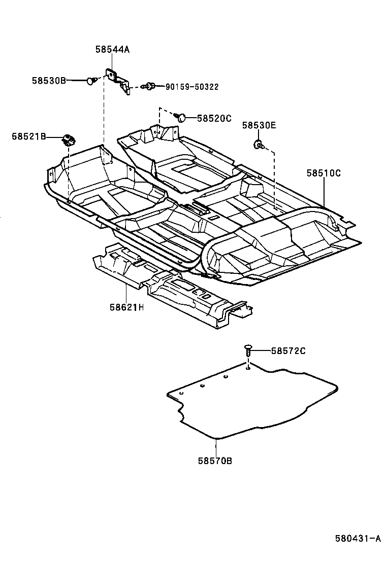 58570-12410-B0 MAT ASSY, REAR FLOOR product image