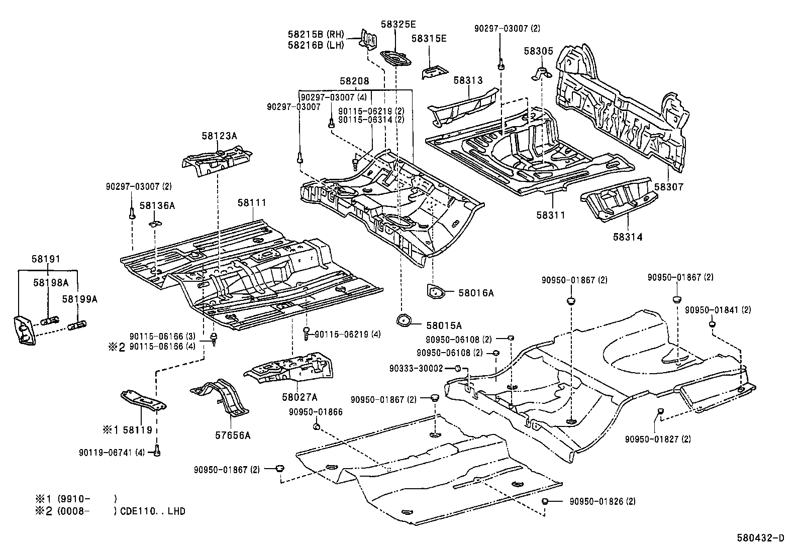57509-12020 BRACKET, EXHAUST PIPE MOUNTING, NO.1 product image