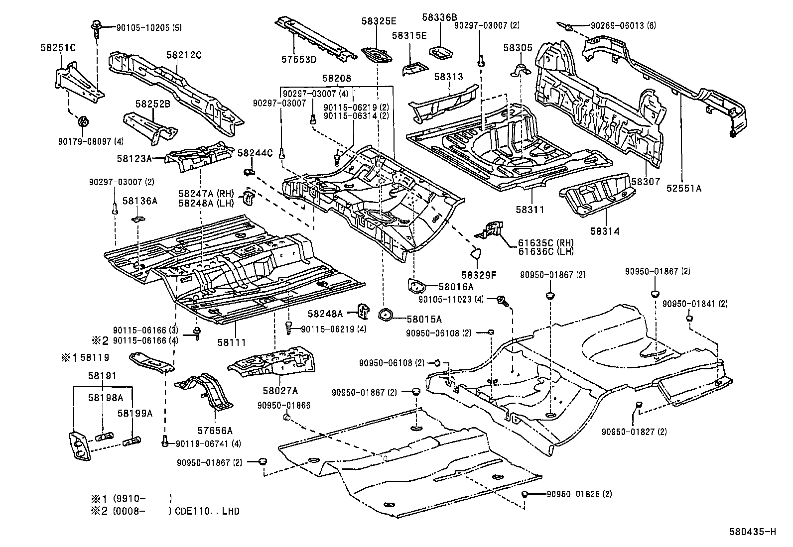 58111-02040 PAN, FRONT FLOOR product image