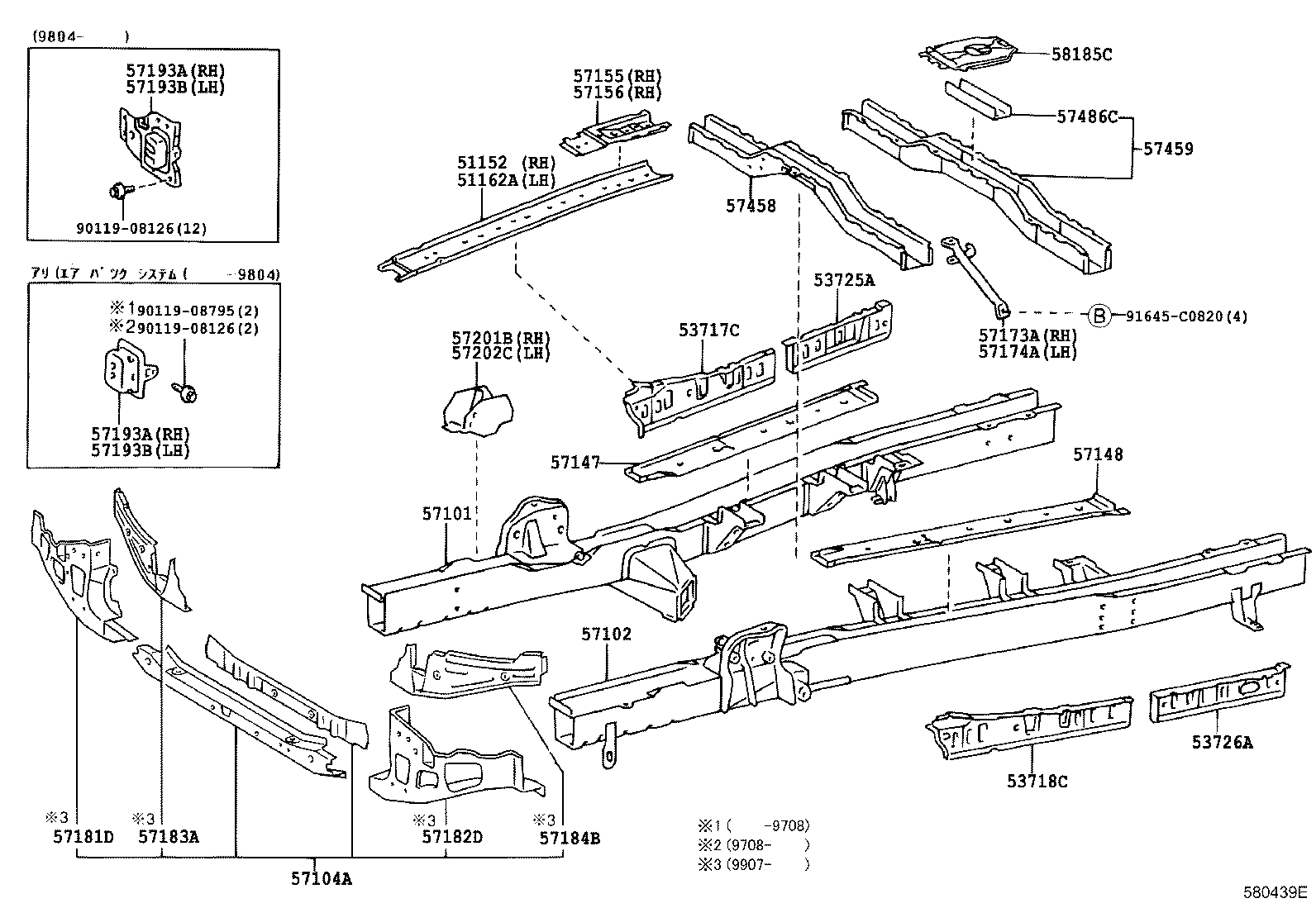 57408-26020 MEMBER, FRONT FLOOR CROSS, NO.1 product image