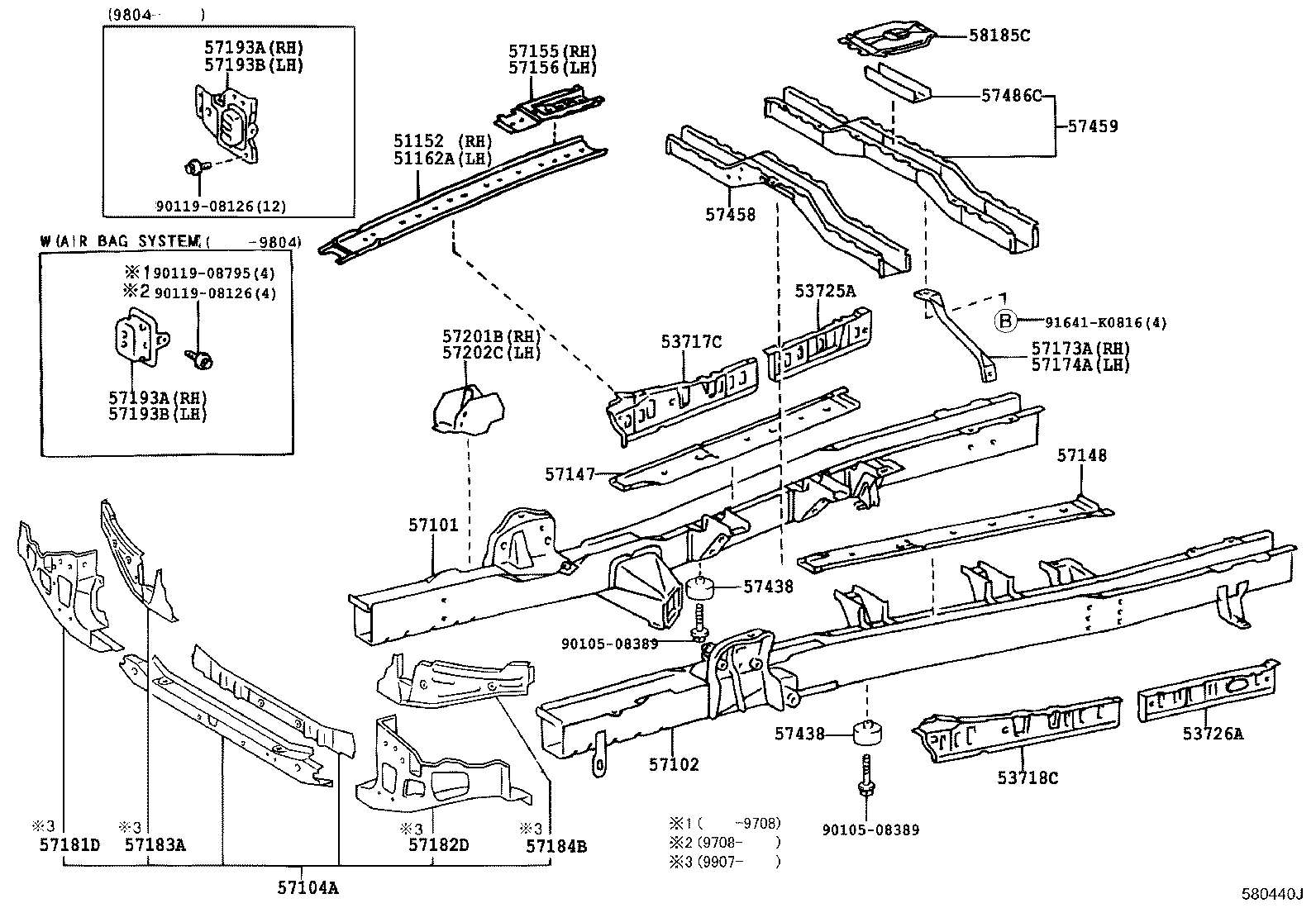 57408-26040 MEMBER, FRONT FLOOR CROSS, NO.1 product image