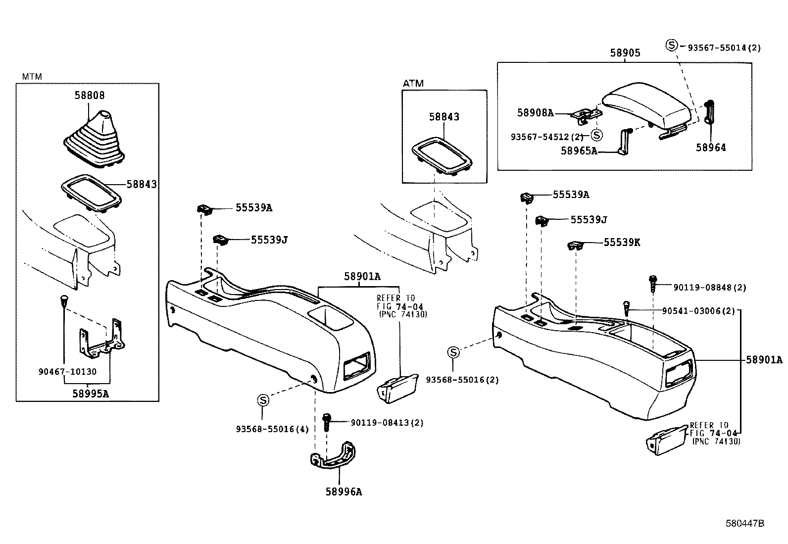 58905-12280-B0 DOOR SUB-ASSY, CONSOLE COMPARTMENT product image