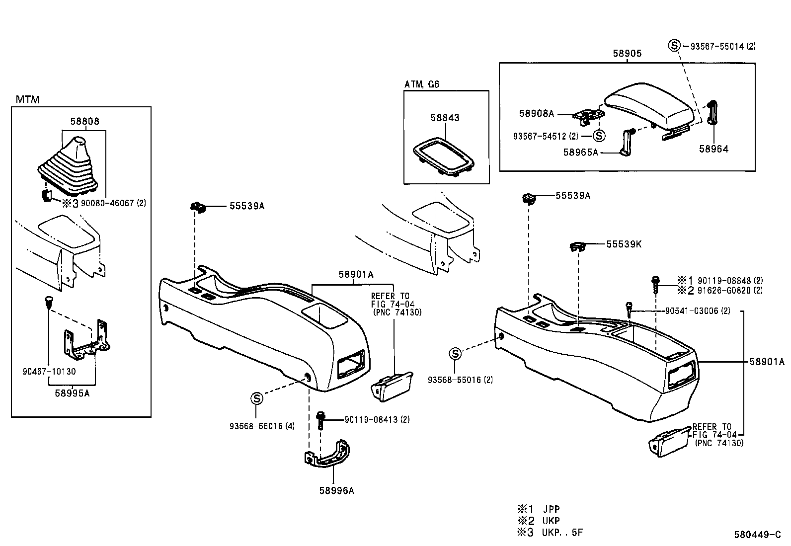 58995-01040 BRACKET, CONSOLE BOX MOUNTING, NO.1 product image