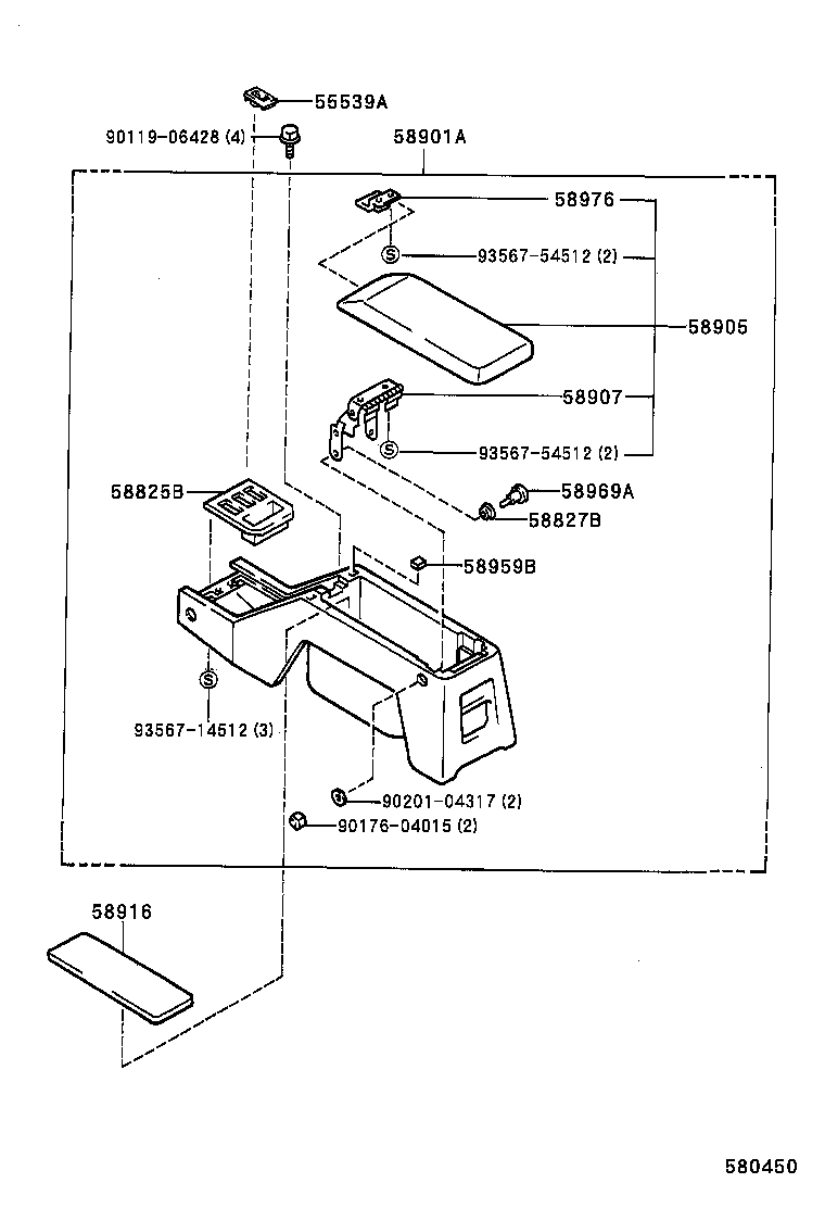 58802-35100-B0 BOX, CONSOLE, FRONT product image