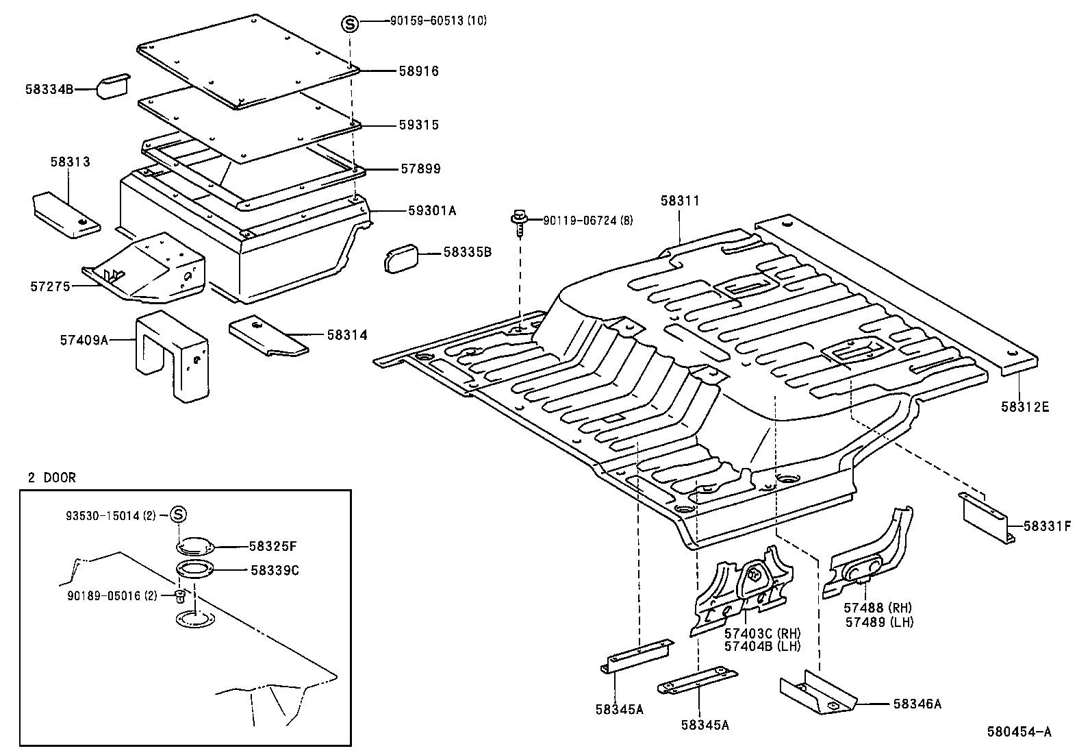 58334-60020 PLATE, REAR FLOOR CROSSMEMBER, CENTER RH product image