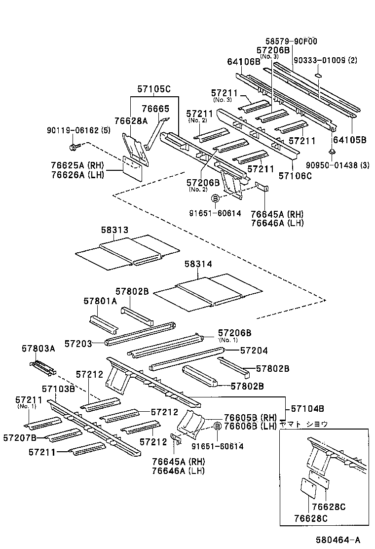 57104-90F16 CROSSMEMBER SUB-ASSY, FLOOR, NO.4 product image