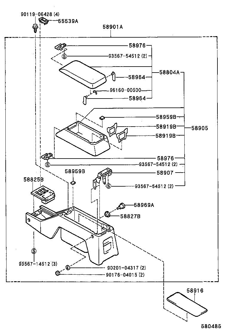58802-35010-B0 BOX, CONSOLE, FRONT product image