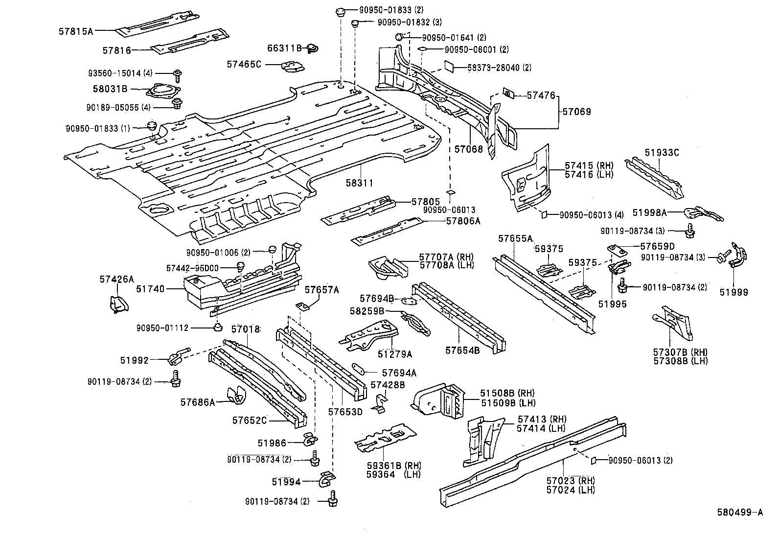 51999-28010 HANGER, EXHAUST PIPE SUPPORT, NO.7 product image