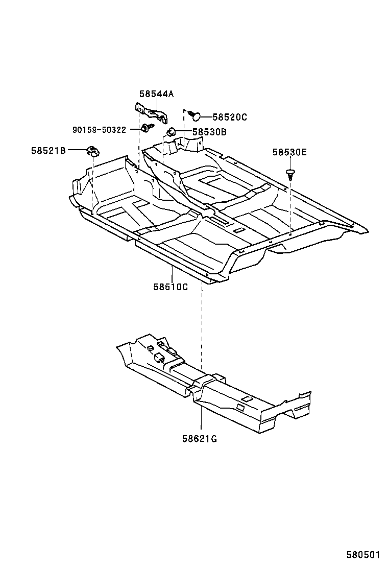 58621-02010 PAD, FRONT FLOOR SILENCER, RH product image