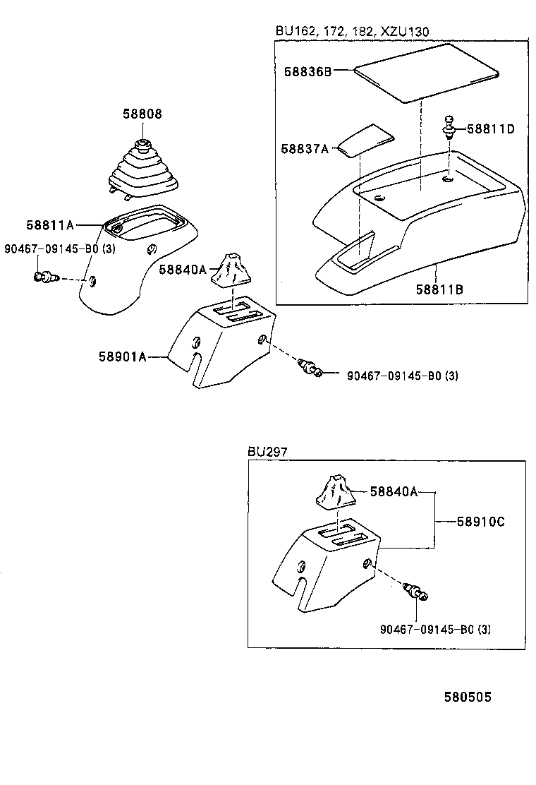 58910-37040-B0 BOX ASSY, CONSOLE, REAR product image