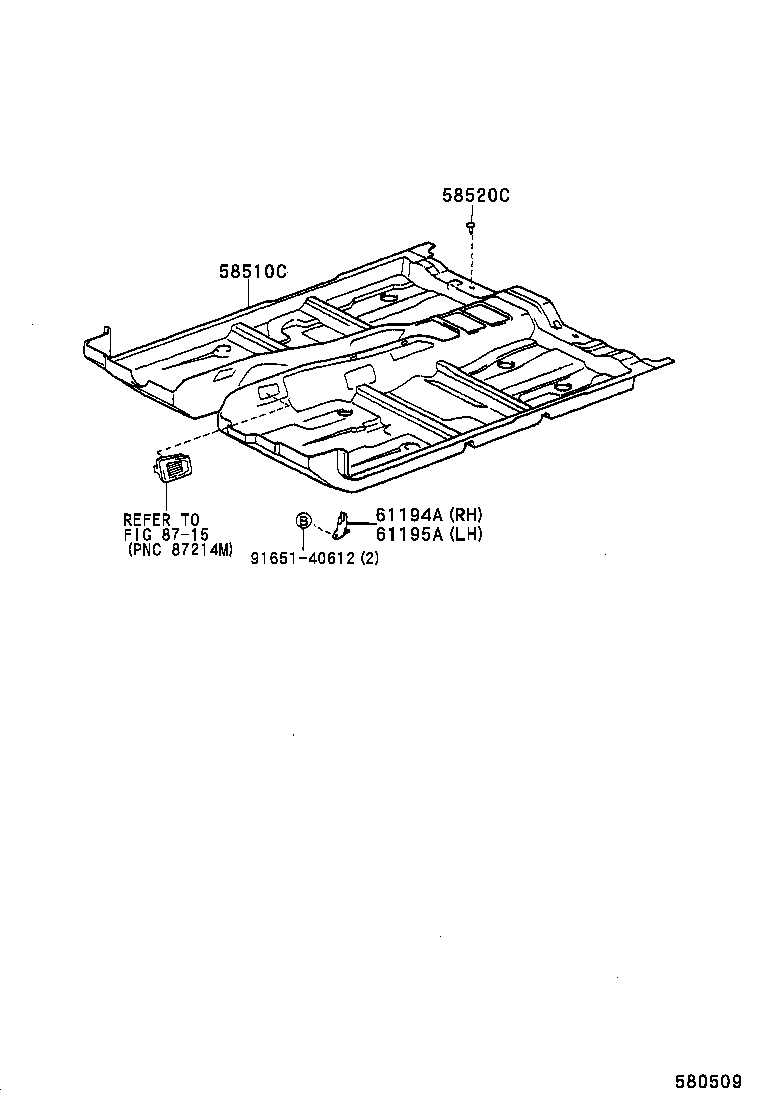 61194-50020 BRACKET, COWL SIDE TRIM, RH product image