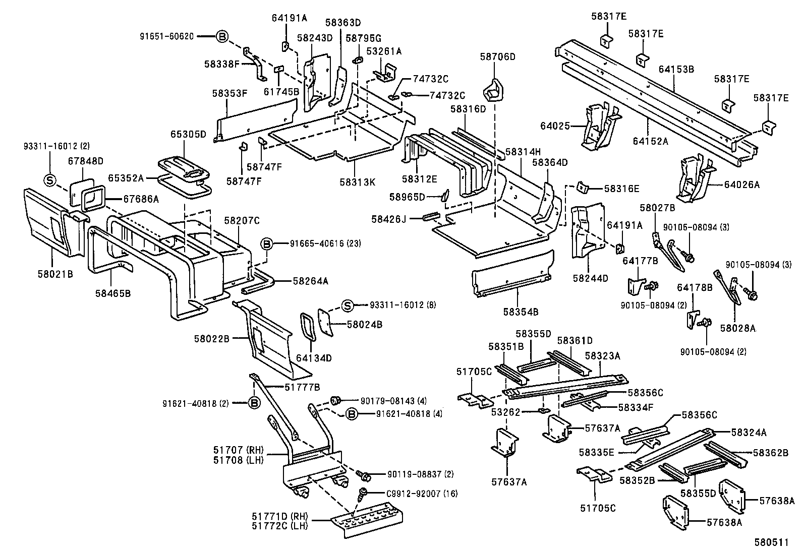 64025-37060 BRACKET SUB-ASSY, REAR MOUNTING, RH product image