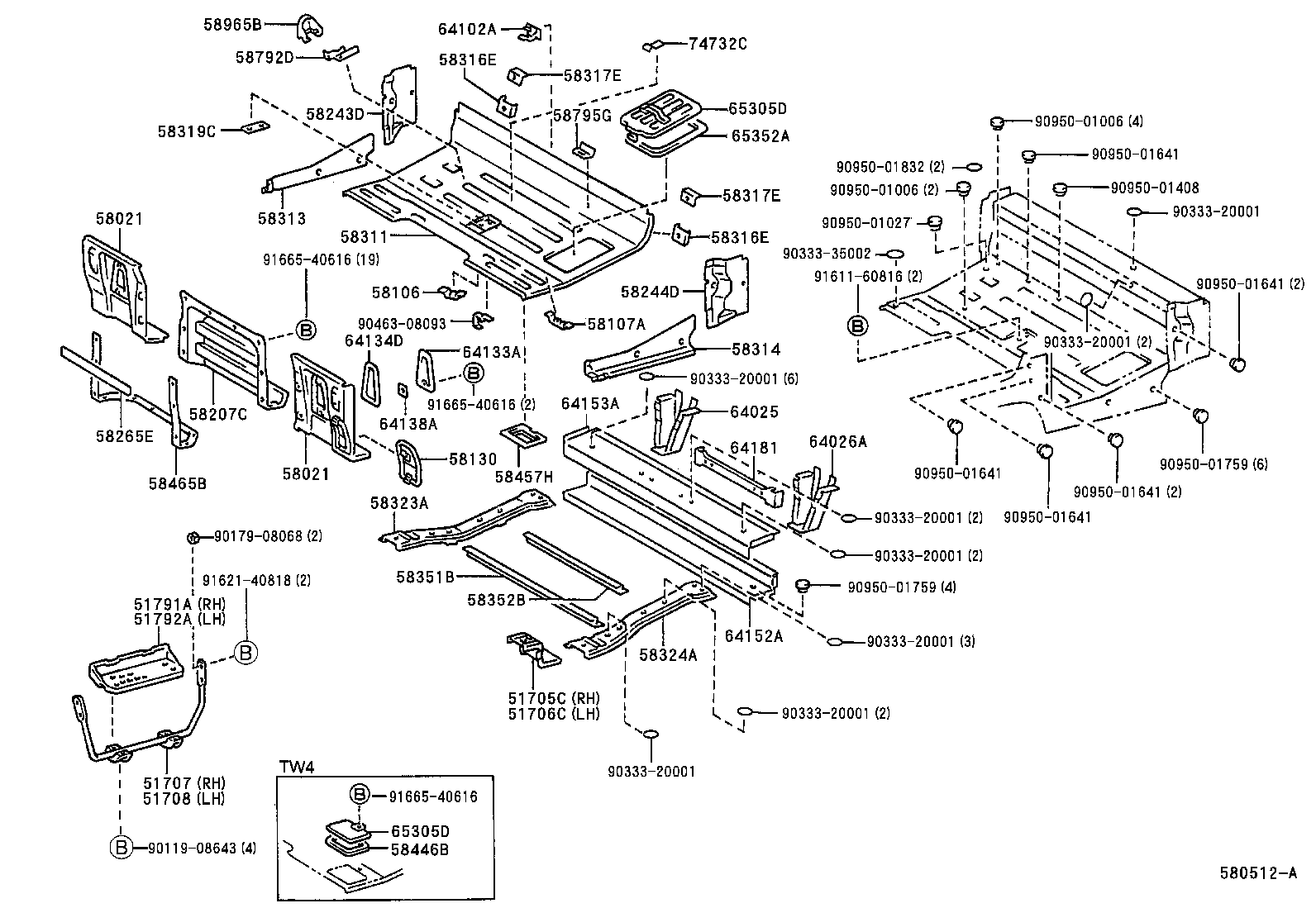 64025-37060 BRACKET SUB-ASSY, REAR MOUNTING, RH product image