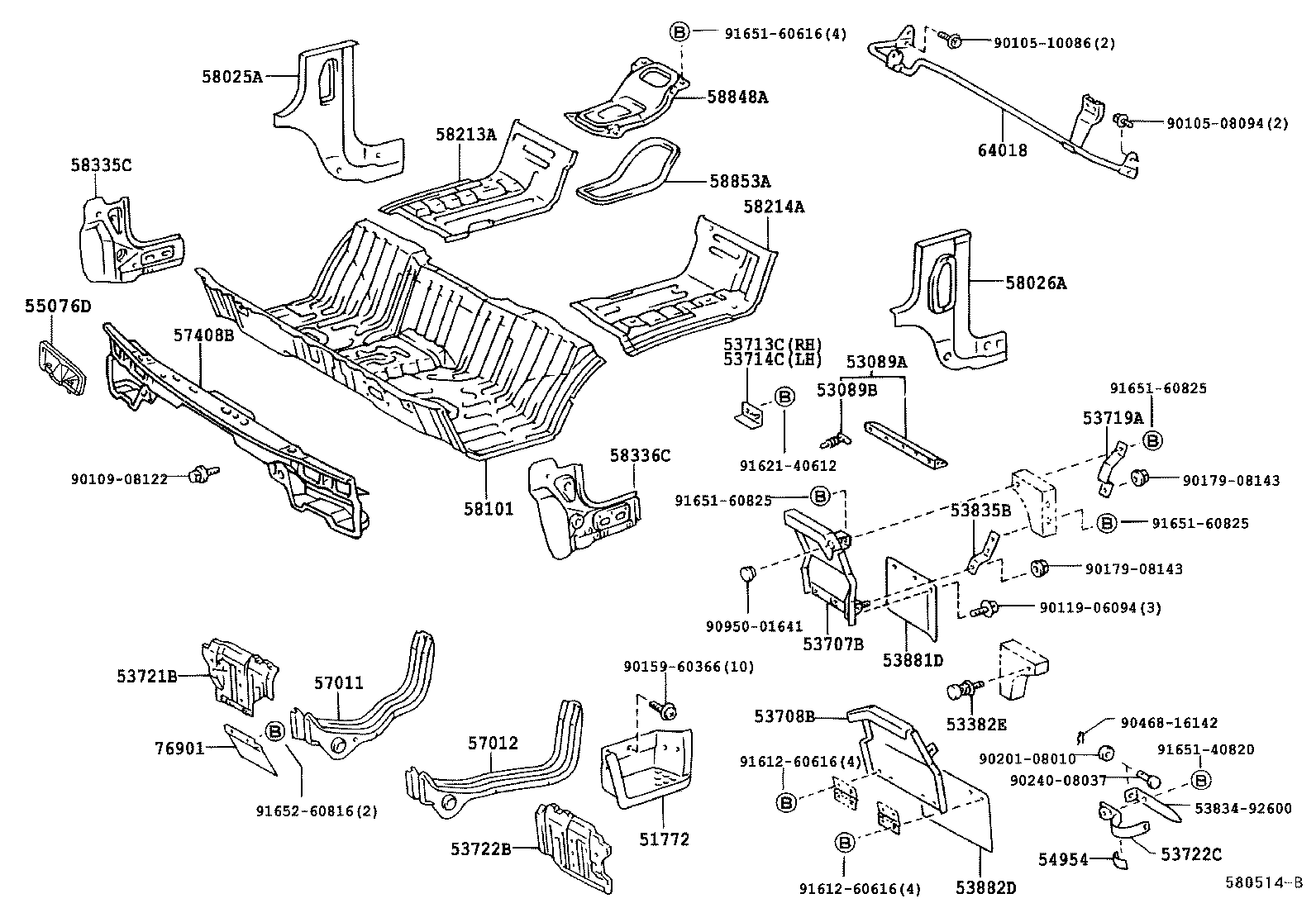 53719-37050 BRACE, FENDER APRON product image