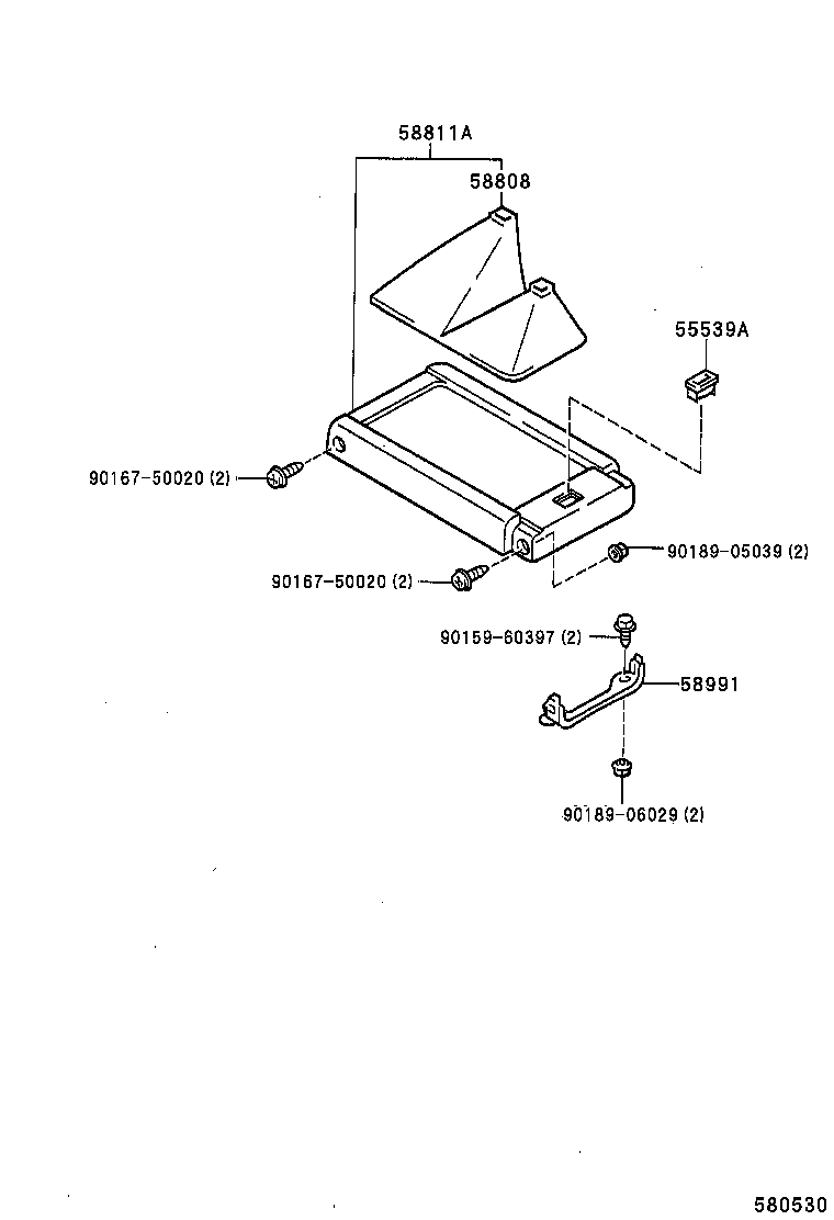 58959-34010 CUSHION, CONSOLE COMPARTMENT DOOR product image