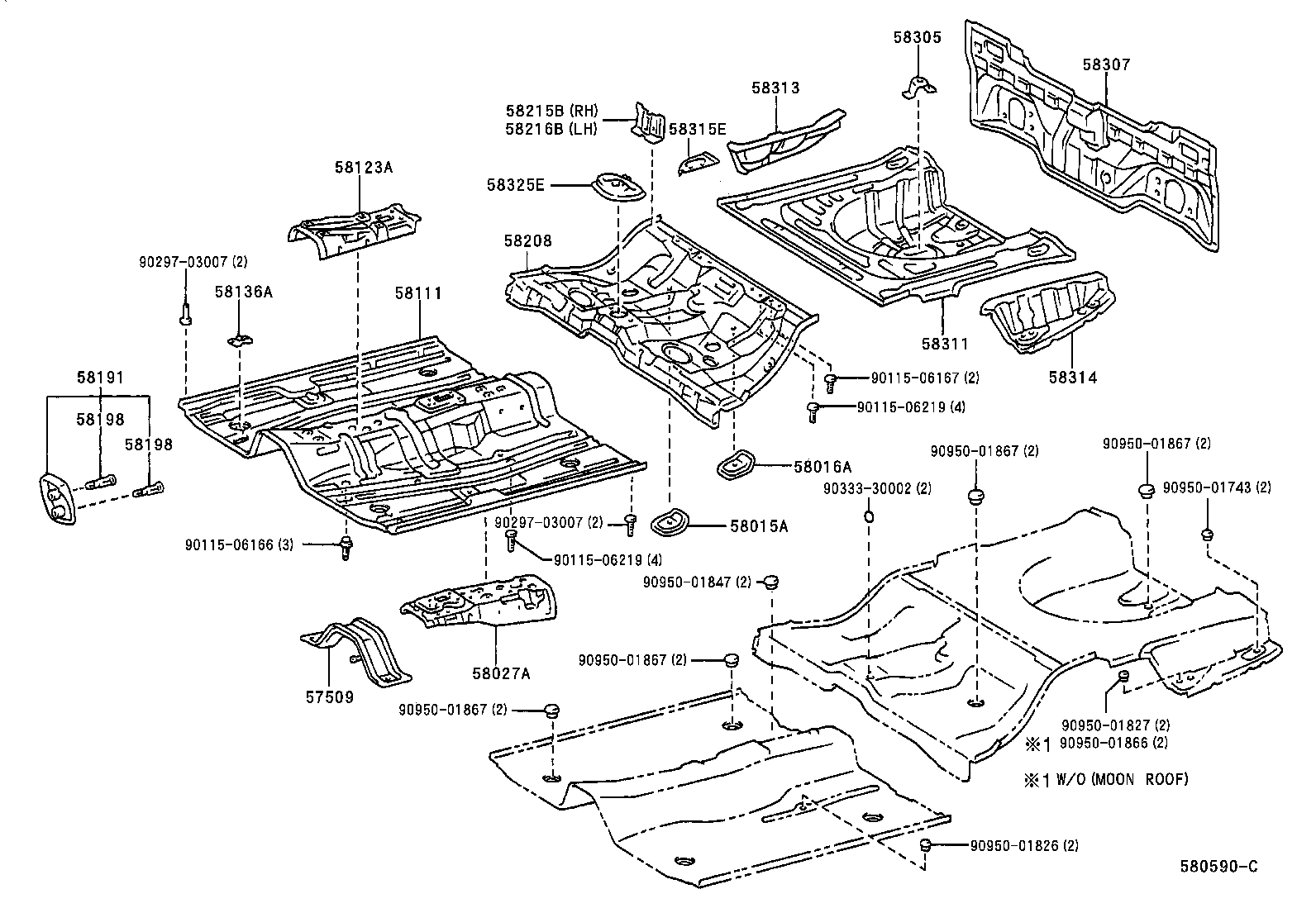 Toyota 58325-02020 COVER, REAR FLOOR SERVICE HOLE
