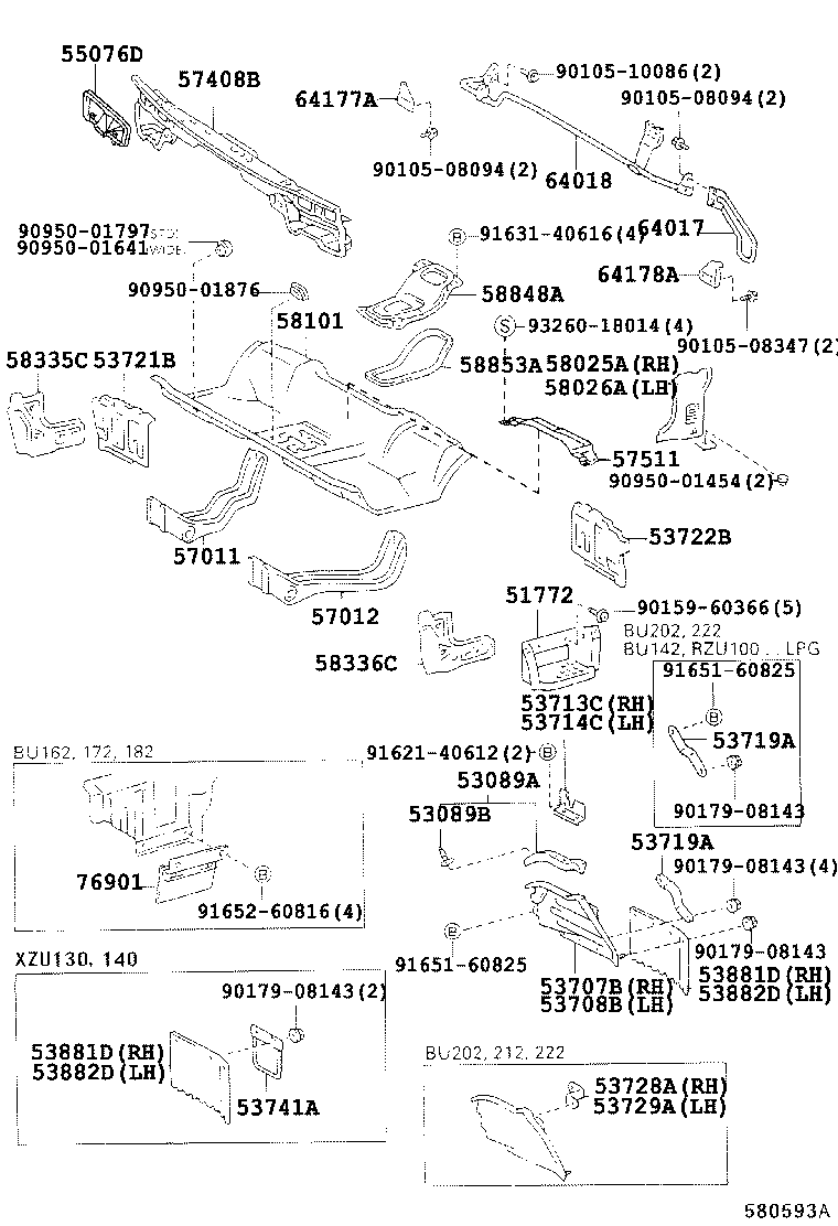 53719-37050 BRACE, FENDER APRON product image