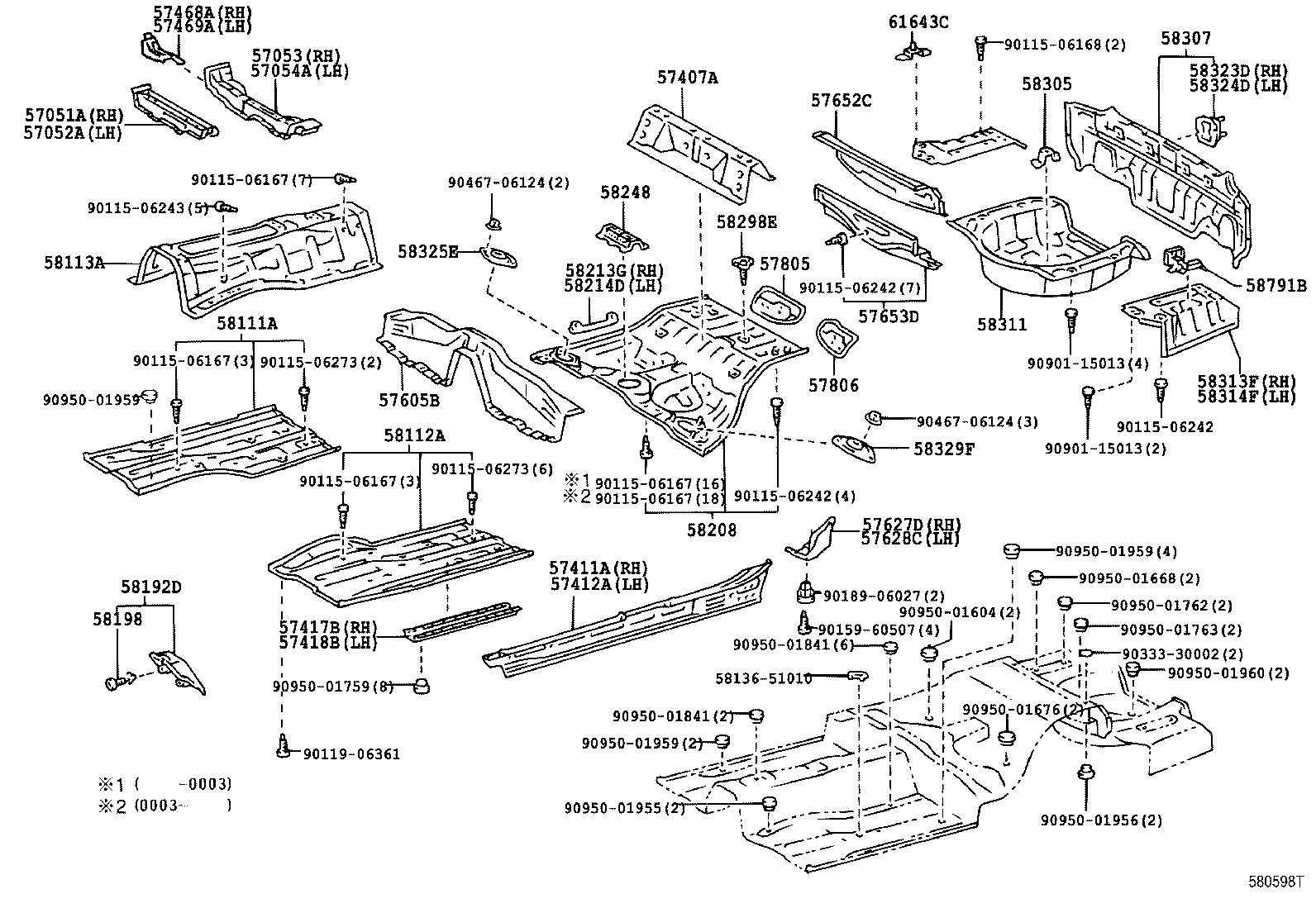 Toyota 57806-30030 REINFORCEMENT SUB-ASSY, BELT ANCHOR, LH