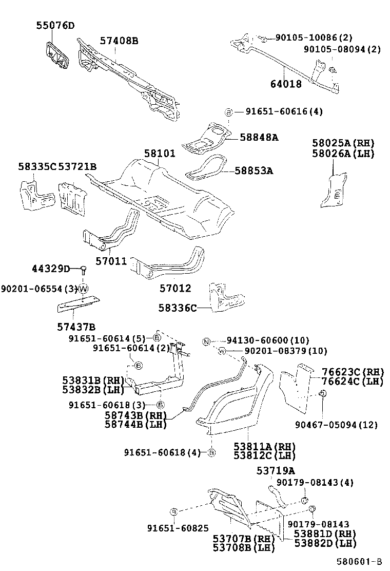 53719-37050 BRACE, FENDER APRON product image