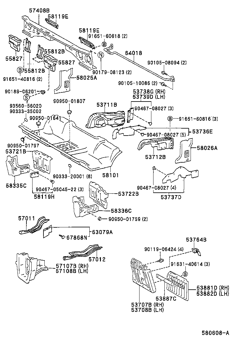 53737-25010 SEAL, FRONT FENDER APRON, LH product image