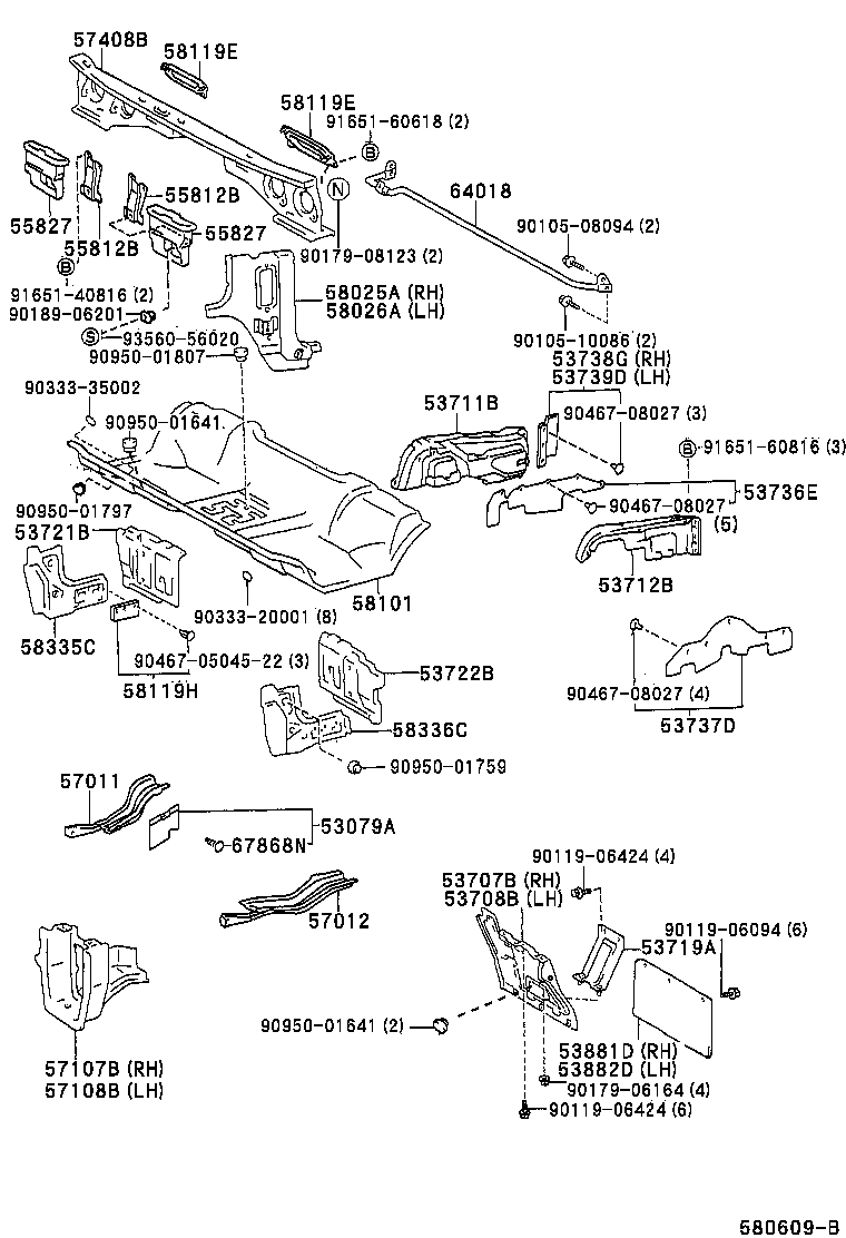 53737-25010 SEAL, FRONT FENDER APRON, LH product image