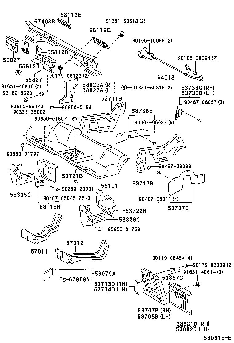 53747-95011 EXTENSION, FRONT FENDER APRON, RH product image