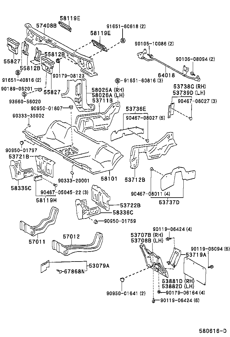 53747-95011 EXTENSION, FRONT FENDER APRON, RH product image