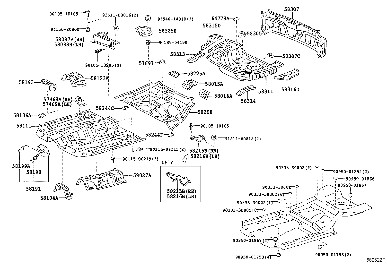 58307-10340 PANEL SUB-ASSY, BODY LOWER BACK product image